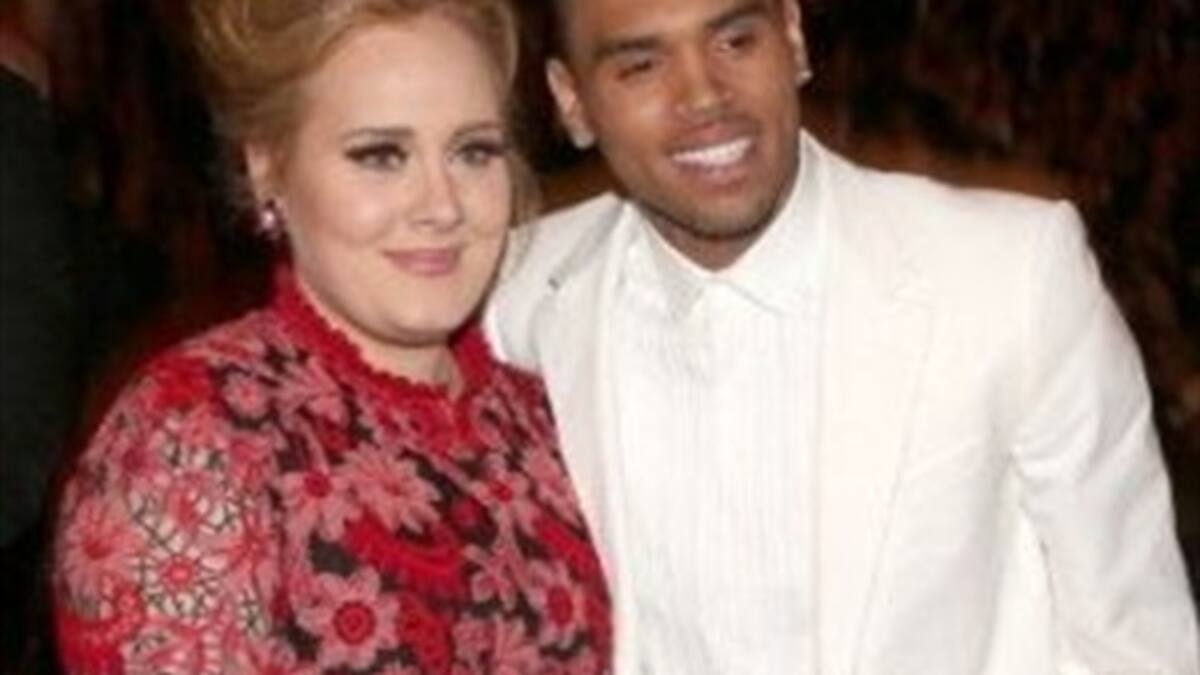 Adele rechaza riña con Chris Brown