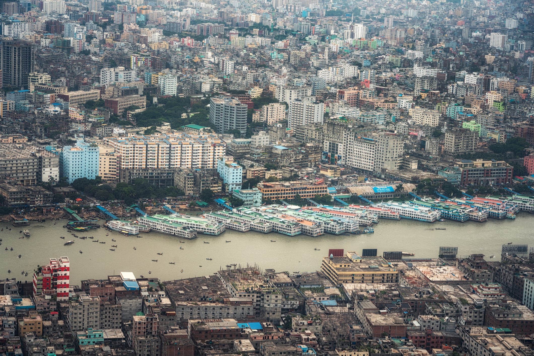 Vista aérea de Daca, capital de Bangladés.