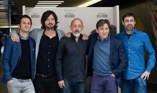 (De izq a der) Raul Arevalo, Polo Menarguez, Chema del Barco y Antonio de la Torre durante la presentación de la película &#039;El Plan&#039; en Madrid, el 18 de febrero de 2020