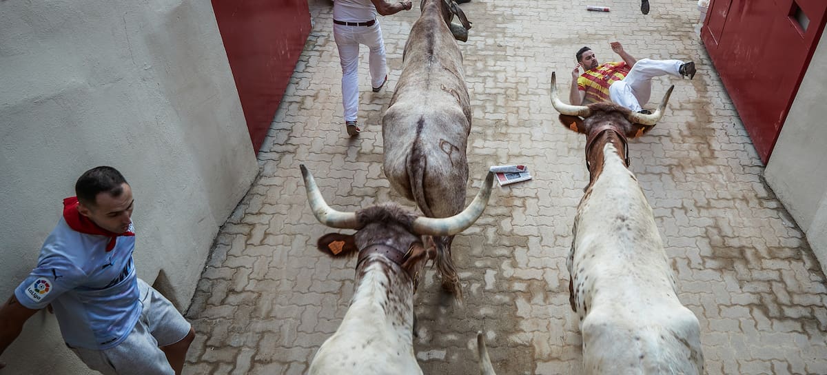 Encierro de Sanfermines en Pamplona