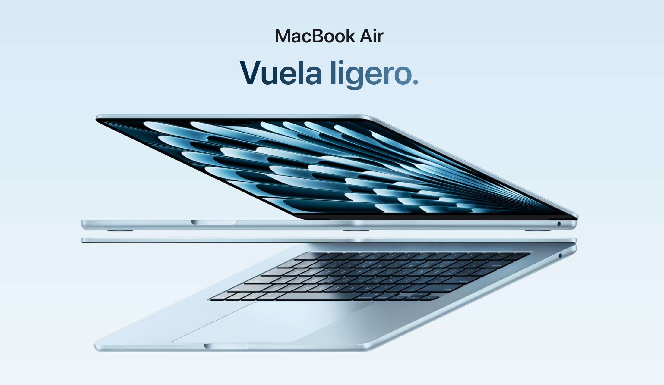 El portátil más ligero de Apple ahora en color &#039;azul cielo&#039;.