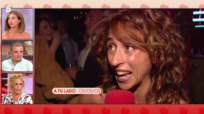 María Patiño, al verse en el vídeo de 2005