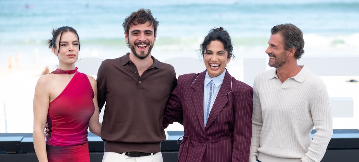 Lucia Martin Abello, Pablo Alvarez, Tony Acosta y Rodolfo Sancho en la presentaciónd e 'Trazos Ocultos' en el Festival de San Sebastián