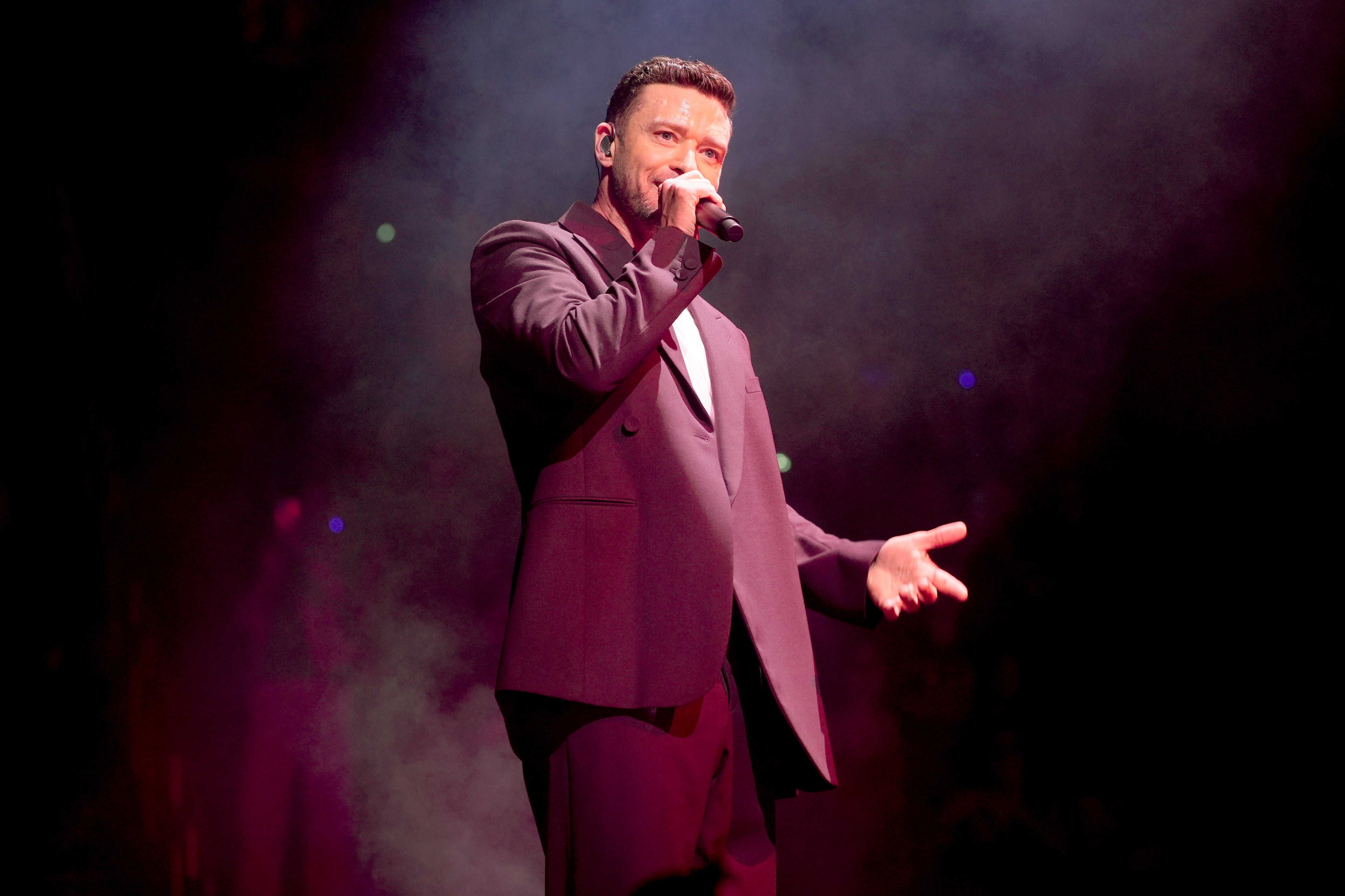 Justin Timberlake cantando en el escenario del Audacy&#039;s 11th Annual We Can Survive el 28 de septiembre de 2024 en Newark, Nueva Jersey. (Photo by Manny Carabel/Getty Images for Audacy)