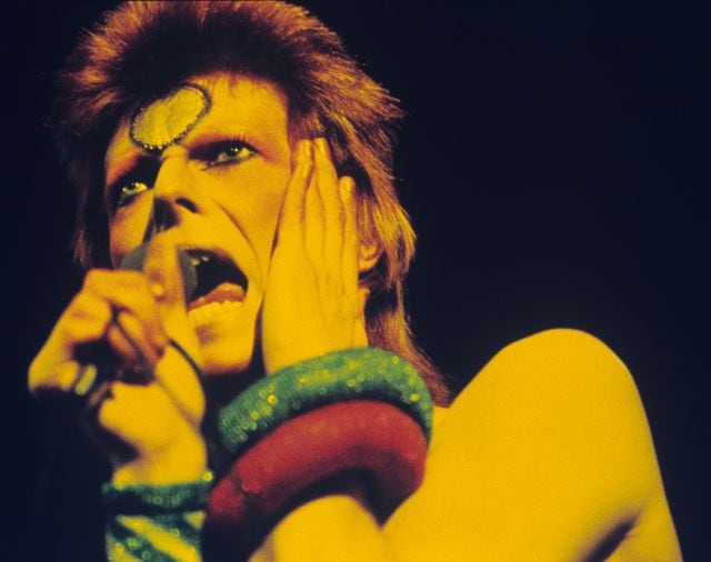 David Bowie, durante un concierto de la gira Ziggy Stardust en 1973.