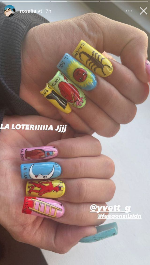 Las uñas de Rosalía de la lotería causaron sensación entre sus fans mexicanos