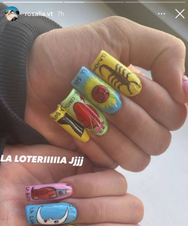 Las uñas de Rosalía de la lotería causaron sensación entre sus fans mexicanos