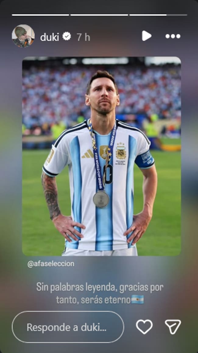 Duki se pronuncia tras la derrota argentina en el Mundial 2026.