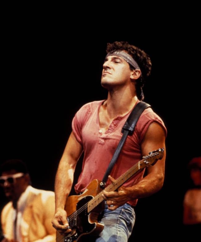 Bruce Springsteen con la E-Street Band, presentando su disco &#039;Born In The USA&#039; en 1985.