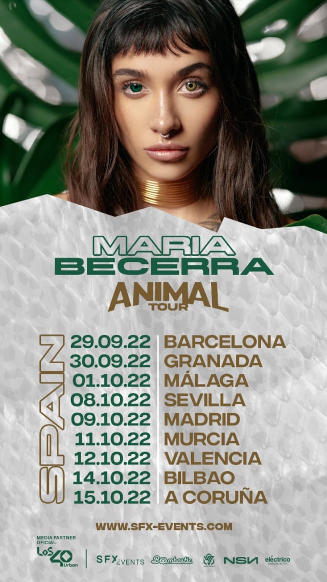 Cartel del Animal Tour de María Becerra en España