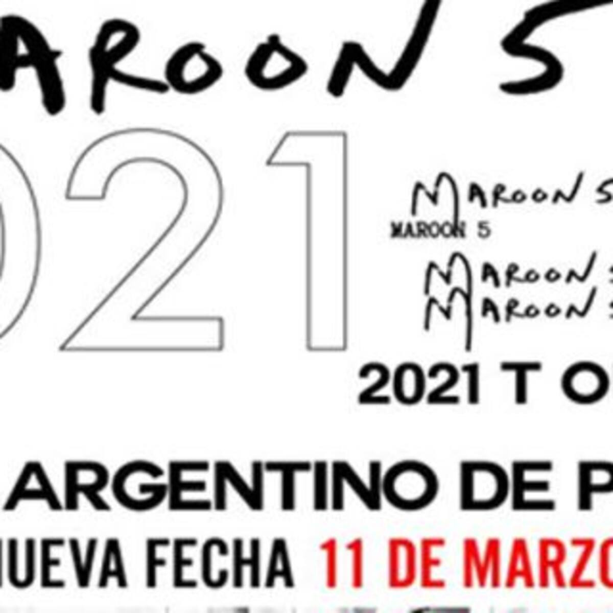 Maroon 5 reprogramó su show: Será 11 de marzo de 2021