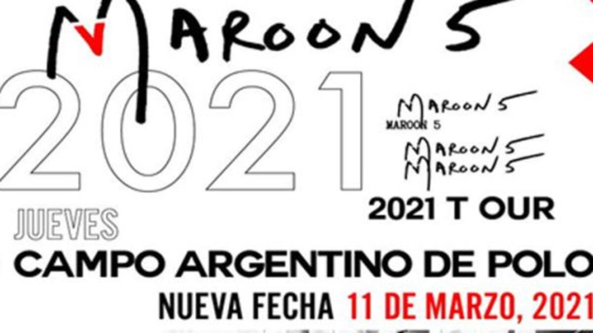 Maroon 5 reprogramó su show: Será 11 de marzo de 2021