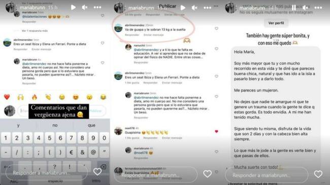Mensajes que recibe María Aguilar tras su paso por 'La isla de las tentaciones'.