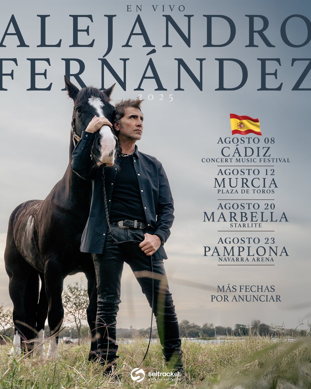 Cartel de Alejandro Fernández en vivo. Cedida por SEITRACK.