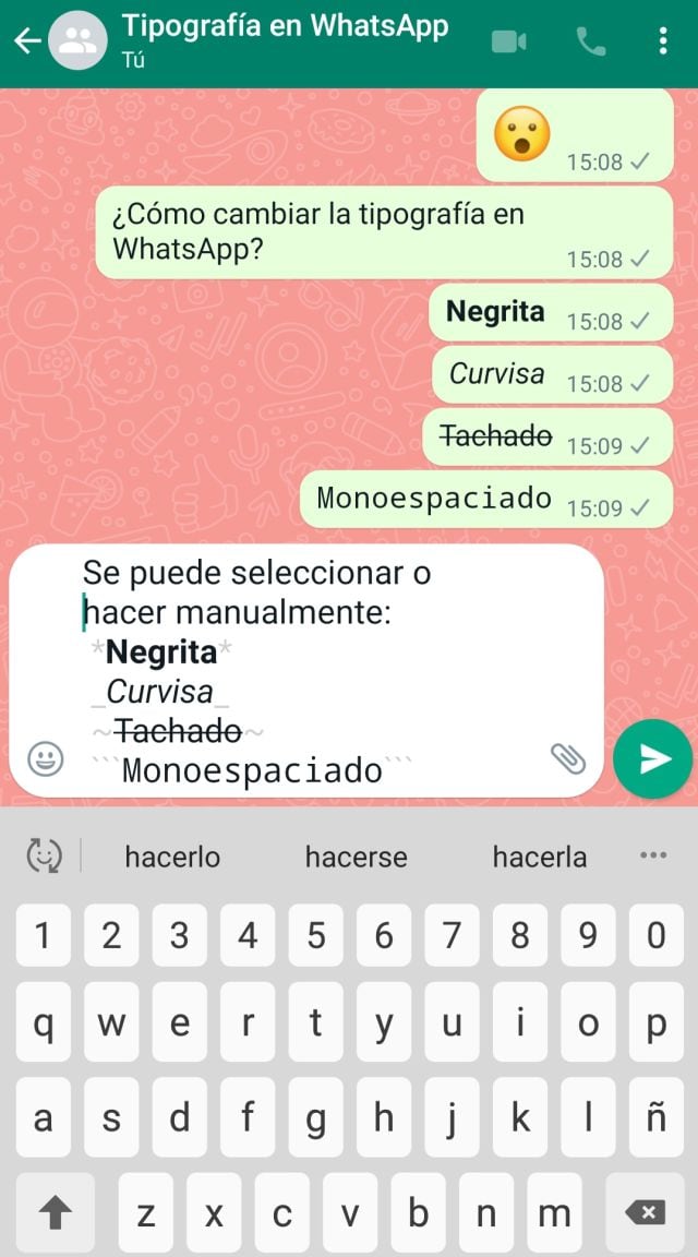 WhatsApp permite cambiar el tipo de letra de esta forma