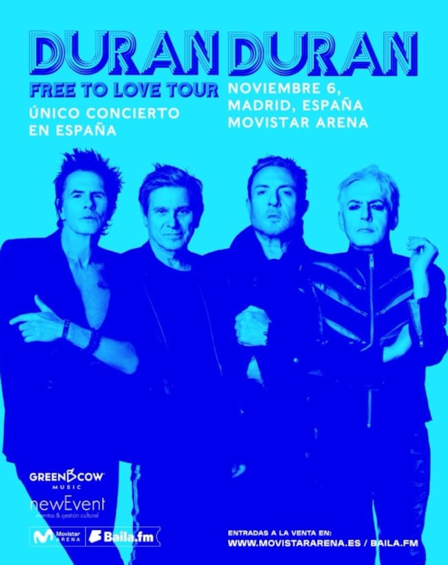 Cartel del concierto de Duran Duran en España.