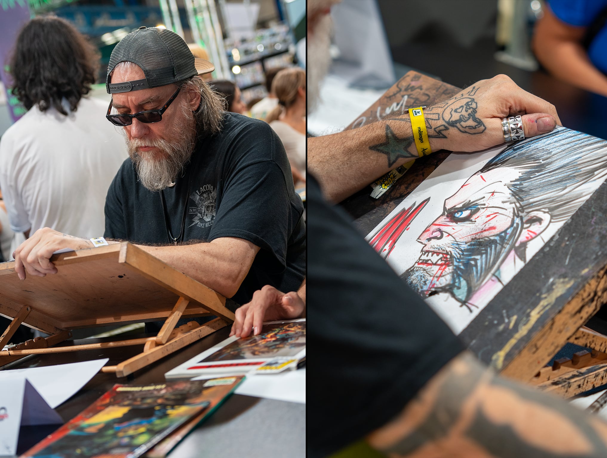Simon Bisley dibuja en el Artist Alley de la San Diego Comic Con Málaga.