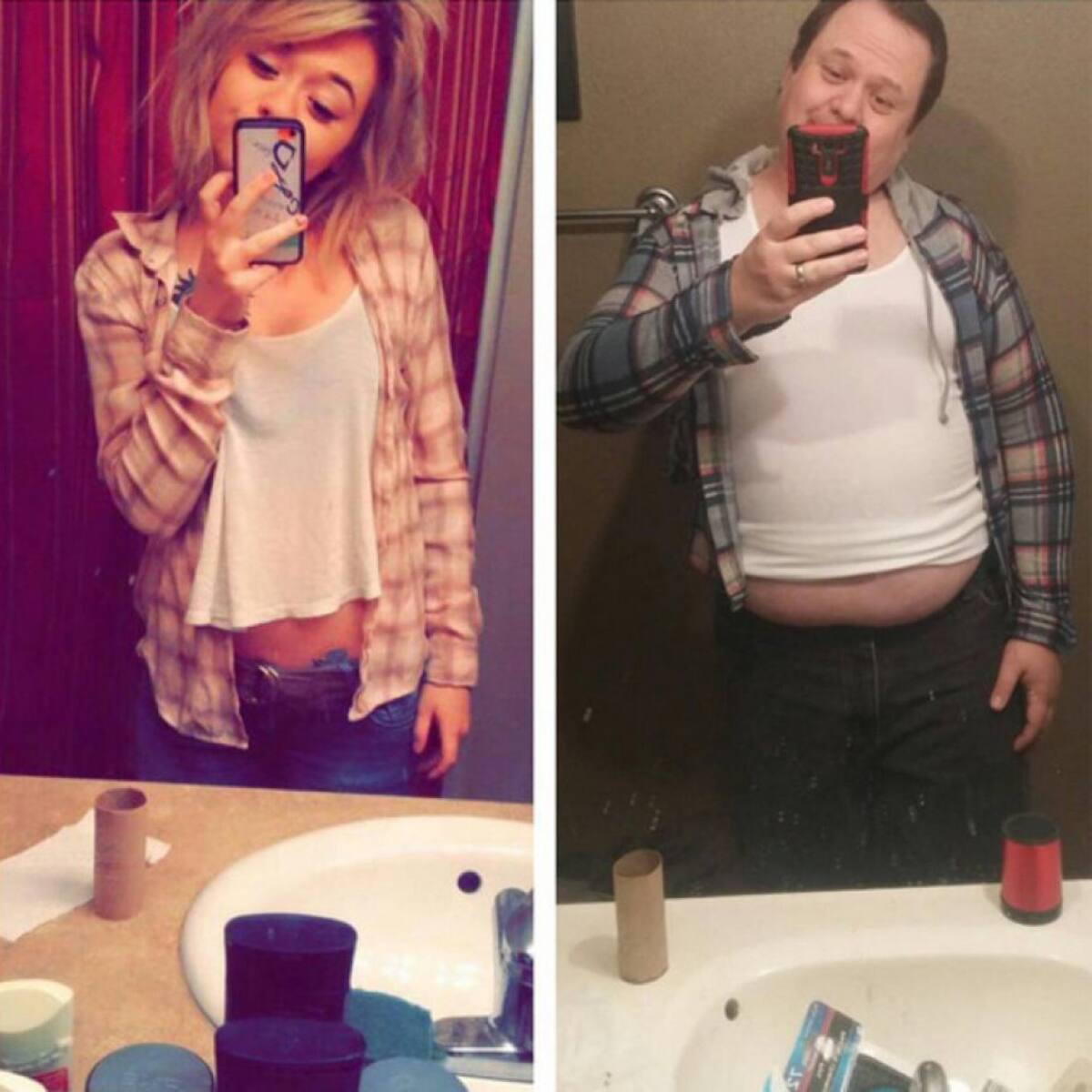 Este papá se volvió viral imitando las selfies de su hija