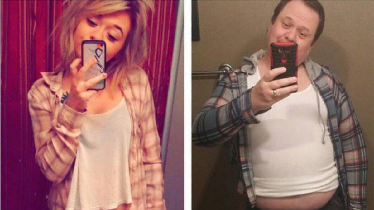Este papá se volvió viral imitando las selfies de su hija
