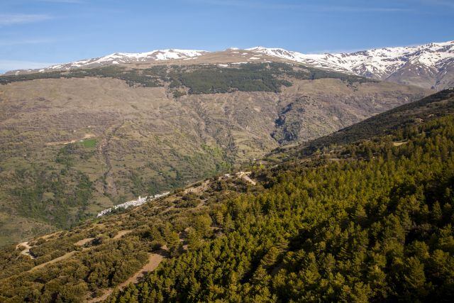 Vista de Sierra Nevada desde la Alpujarra Alta.