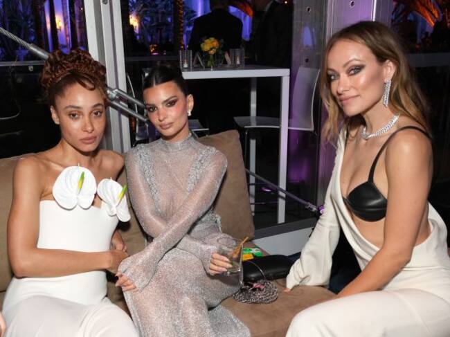 Adwoa Aboah, Emily Ratajkowski y Olivia Wilde en la After Party de los Oscar 2023.