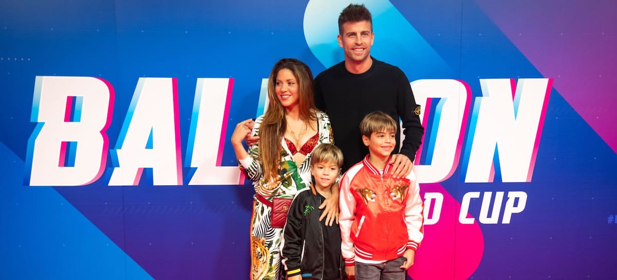 Shakira, Piqué y sus dos hijos, Milán y Sasha, el 14 de octubre de 2021