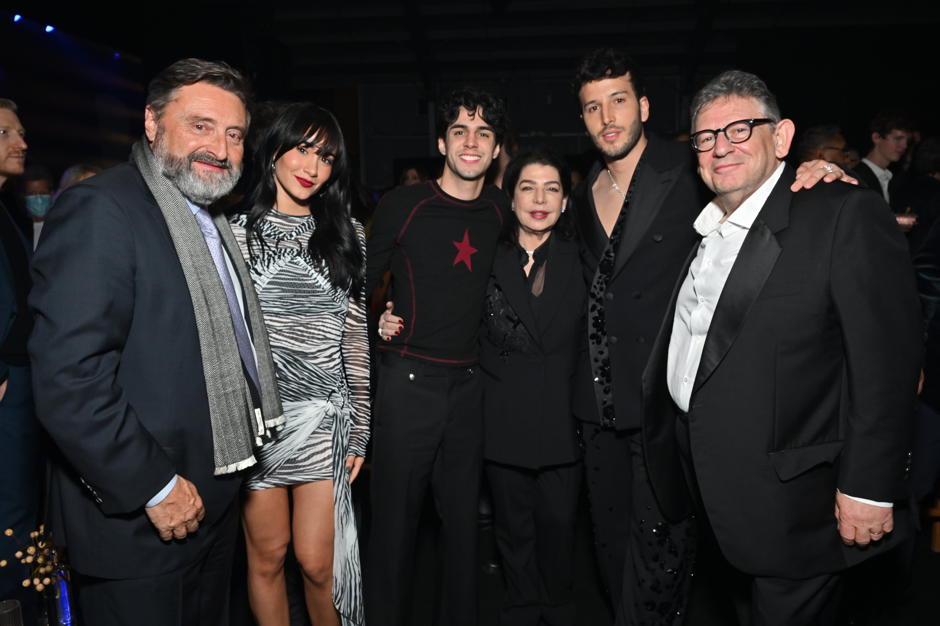 Stephen Sanchez, Michele Anthony, EVP, Universal Music Group, Sebastián Yatra, Sir Lucian Grainge y Aitana en la fiesta de Universal Music after Grammy 2023