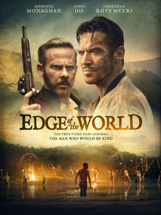 Dominic Monaghan (i) y Jonathan Rhys-Meyers (d) en el cartel promocional de &#039;Edge of the World&#039;