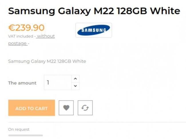 Samsung Galaxy M22 avistado.