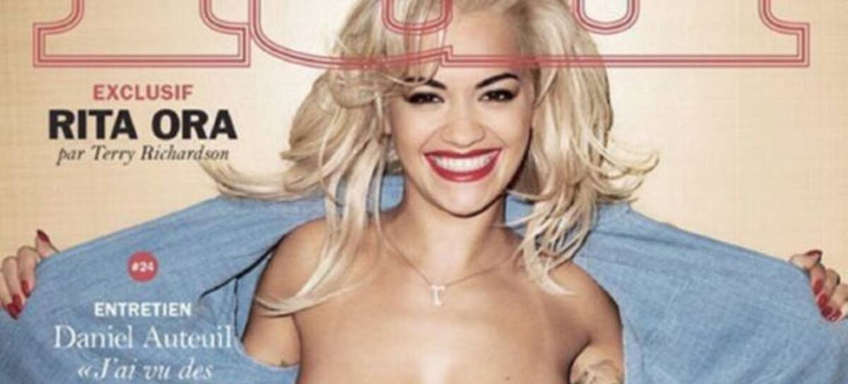 Rita Ora topless.