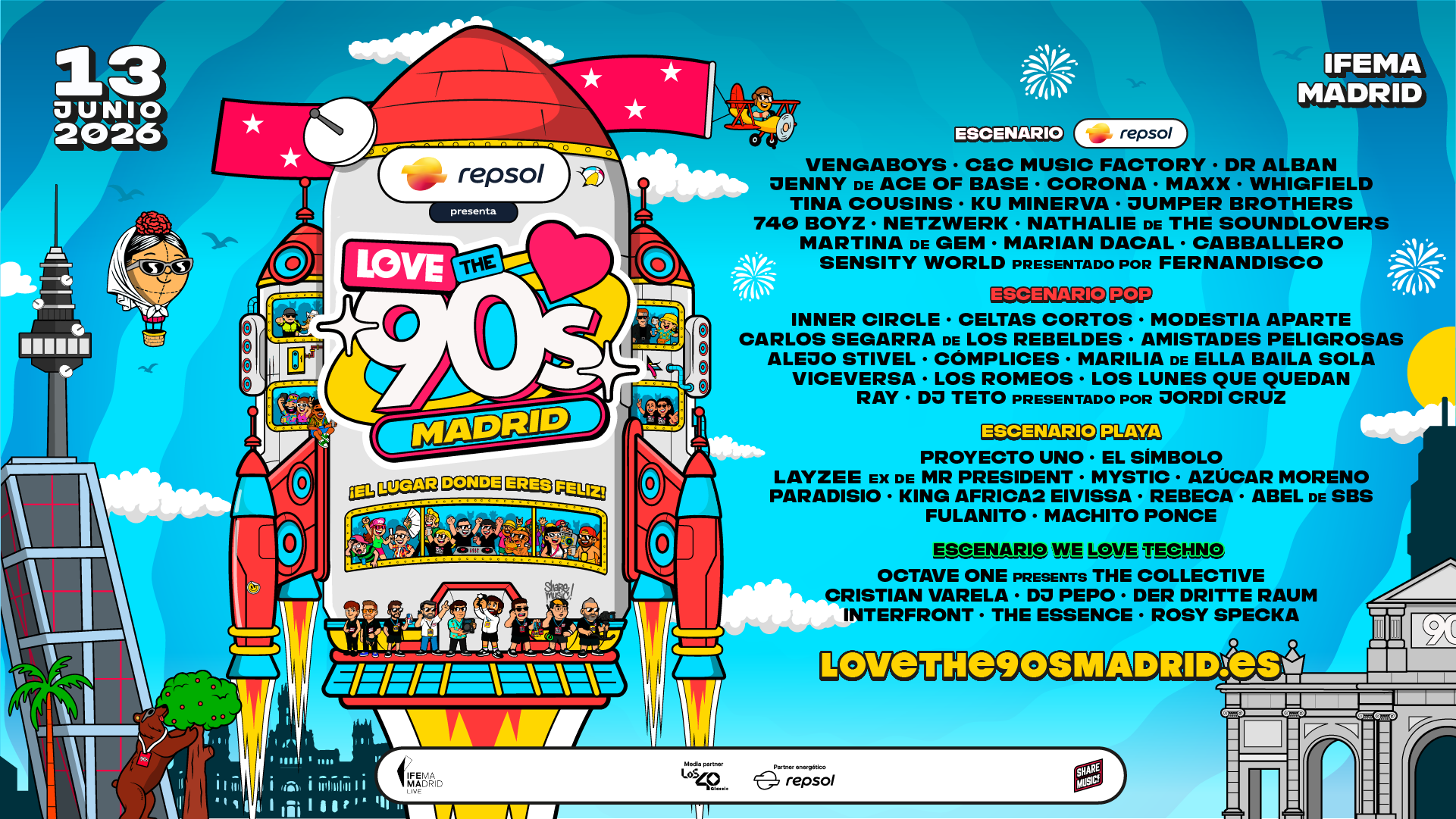 Cartel de Love the 90s 2026 en Madrid