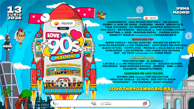 Cartel de Love the 90s 2026 en Madrid