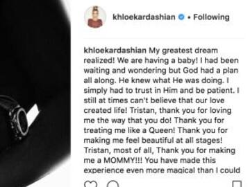 Así fue como Khloé Kardashian confirmó su embarazo