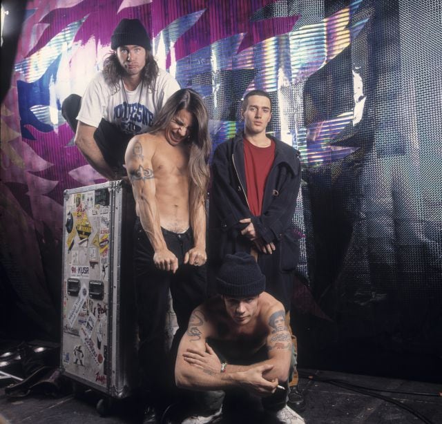 Red Hot Chili Peppers: Chad Smith, John Frusciante, Flea, and Anthony Kiedis, en 1991.