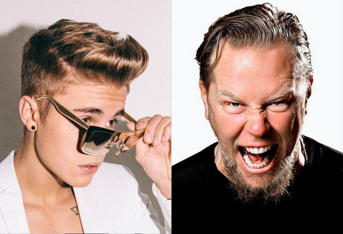 Justin Bieber es un gran fan de Metallica. Muchas veces se lo ve con remeras con el logo de la banda.