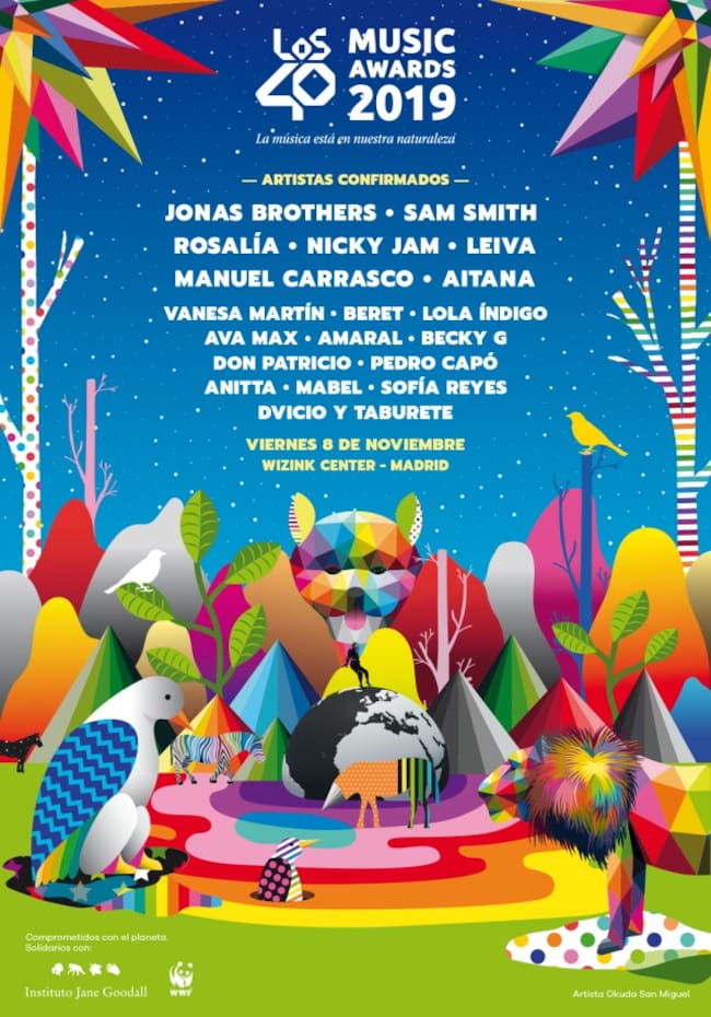 Cartel oficial de LOS40 Music Awards 2019