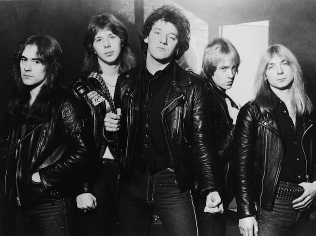 Iron Maiden, en1981: (de izquierda a dereca) Steve Harris, Clive Burr, Paul Di'Anno, Adrian Smith y Dave Murray