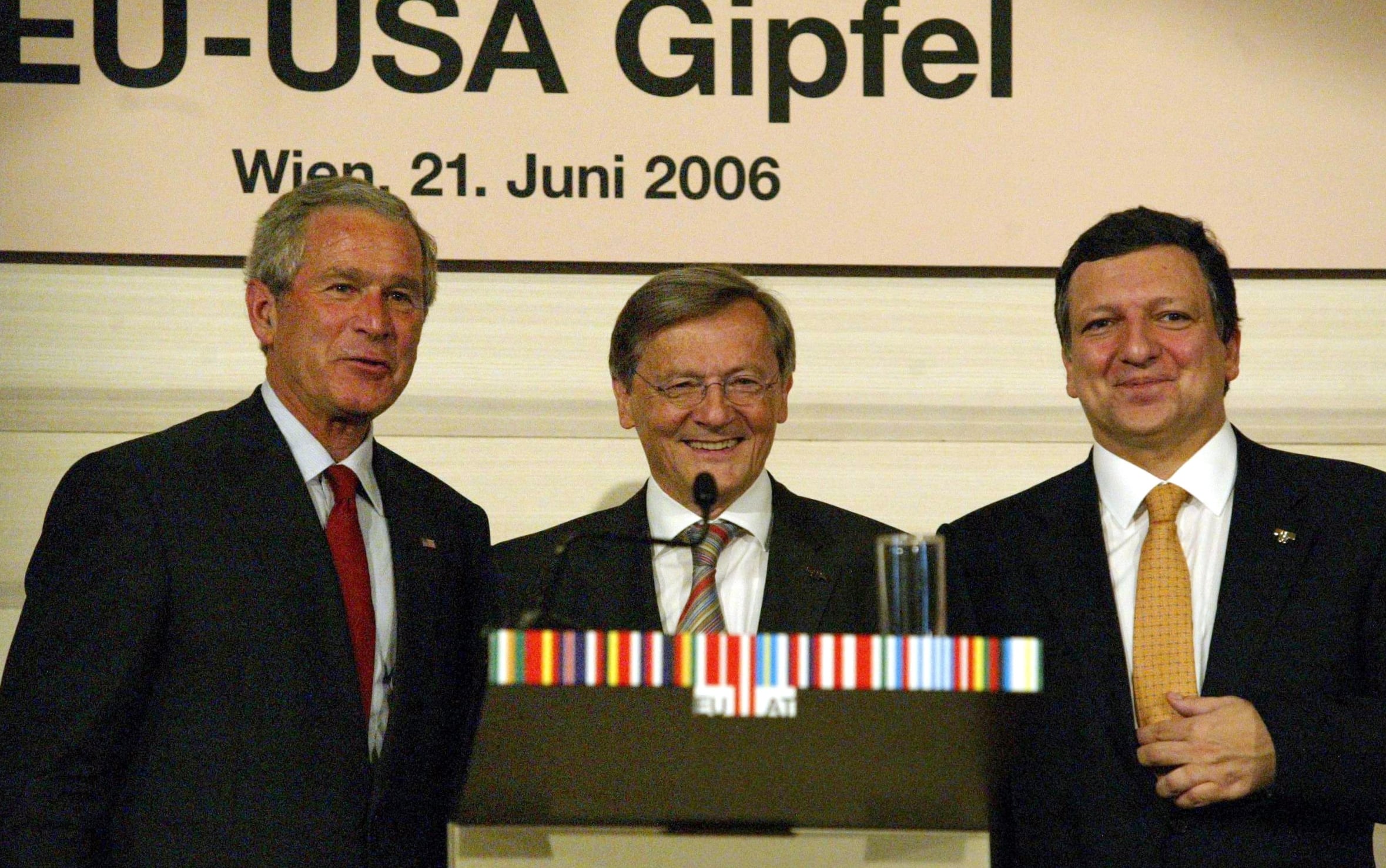 George W.Bush, Wolfgang Schüssel y José Manuel Barroso