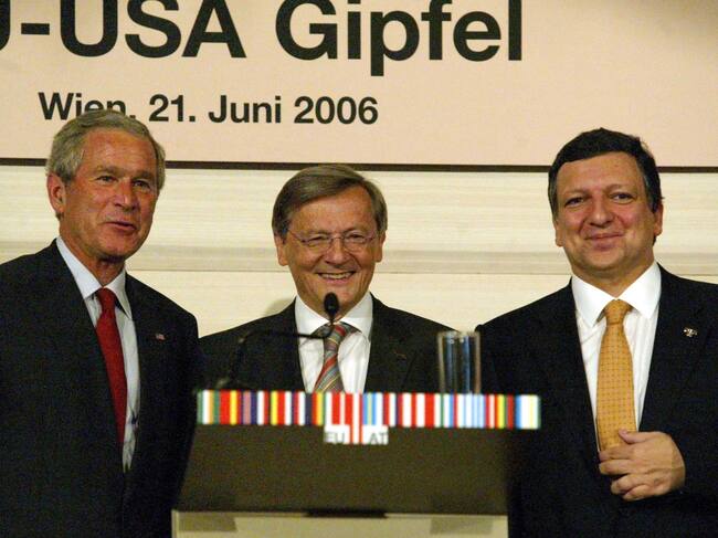 George W.Bush, Wolfgang Schüssel y José Manuel Barroso