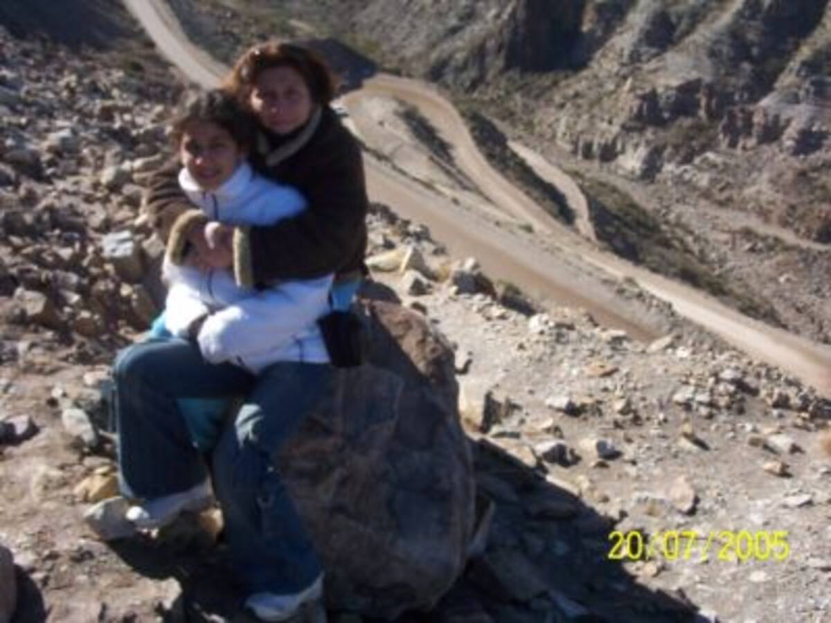 Azul con su mamá