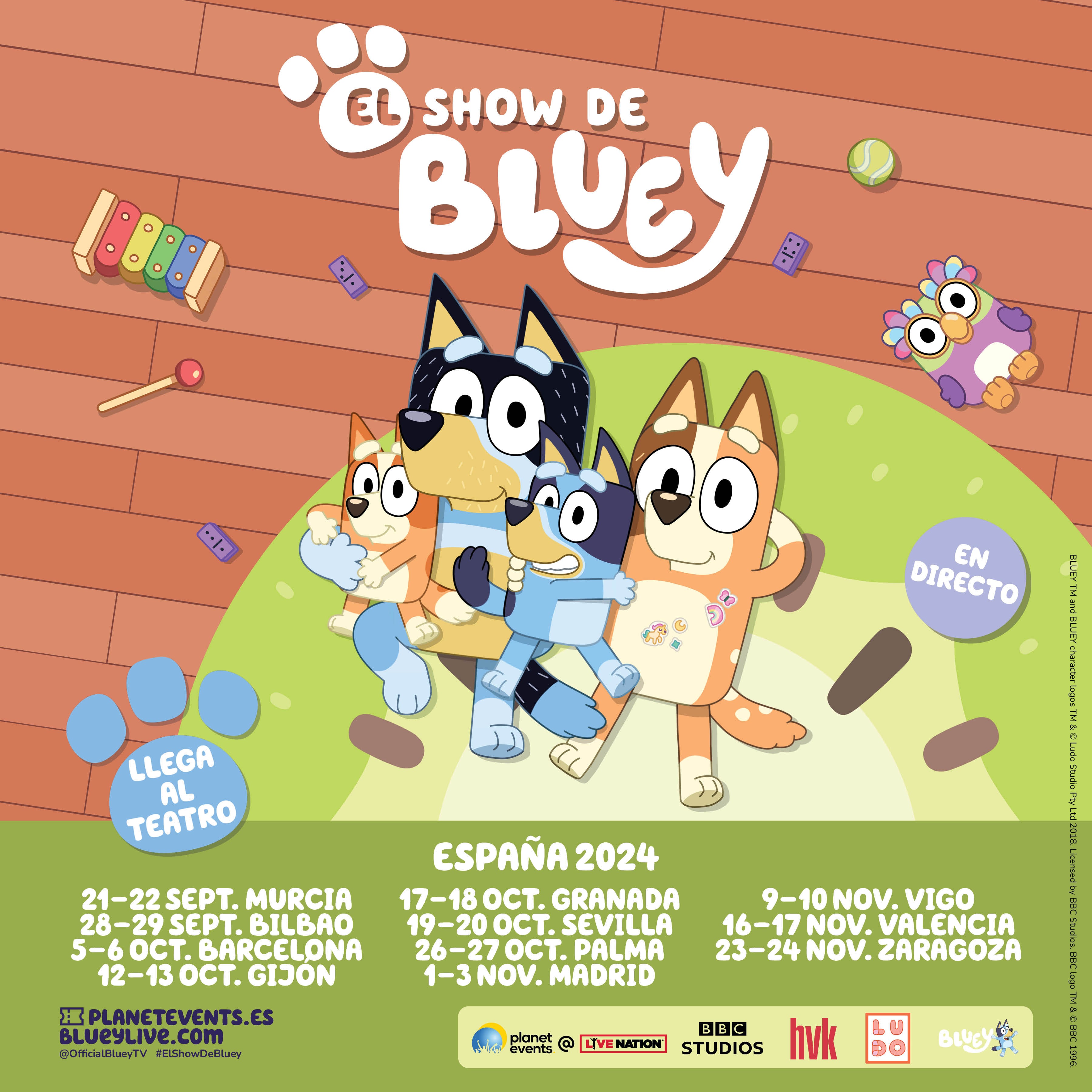 Imagen promocional de El Show de Bluey cortesía de Planet Events