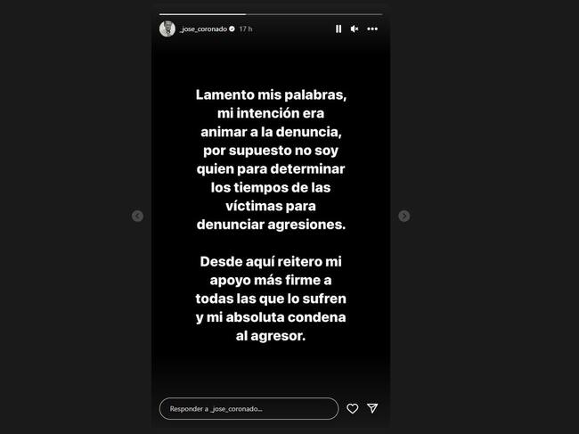 José Coronado pide perdón a través de su perfil (Instagram))