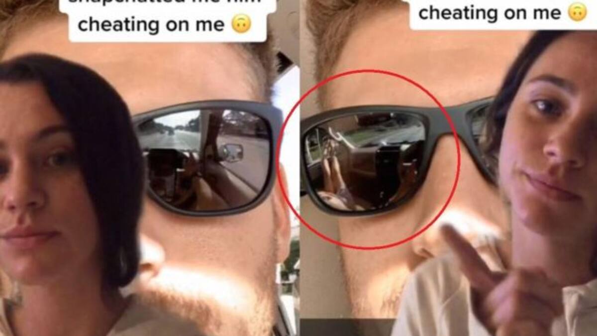 Mujer descubre infidelidad gracias al reflejo de los lentes de su novio