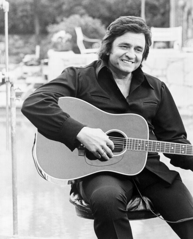 El cantante Johnny Cash en1977. 