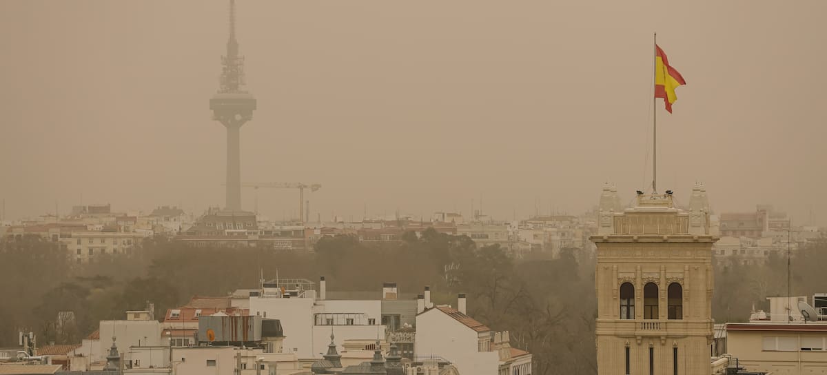 Calima en la ciudad de Madrid