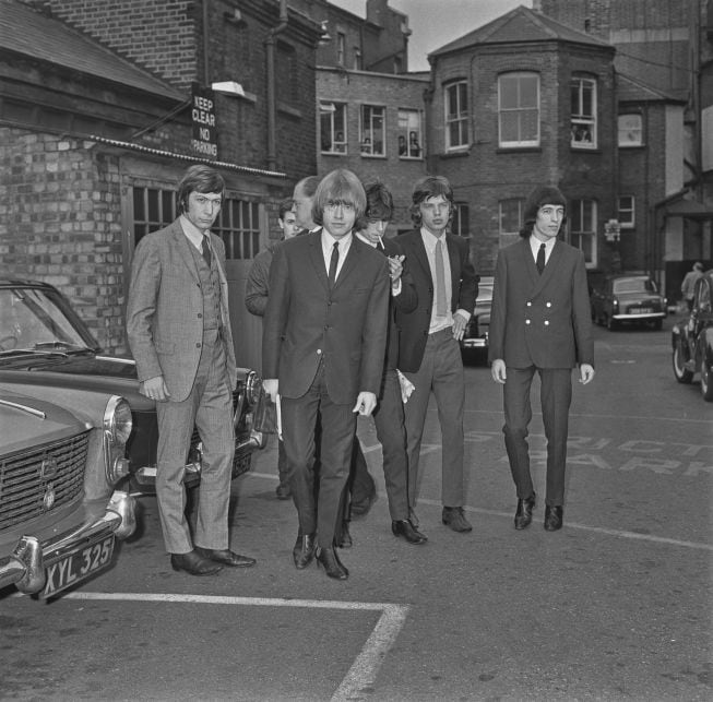 The Rolling Stones asistiendo al juzgado en Westham por un incidente en East London.