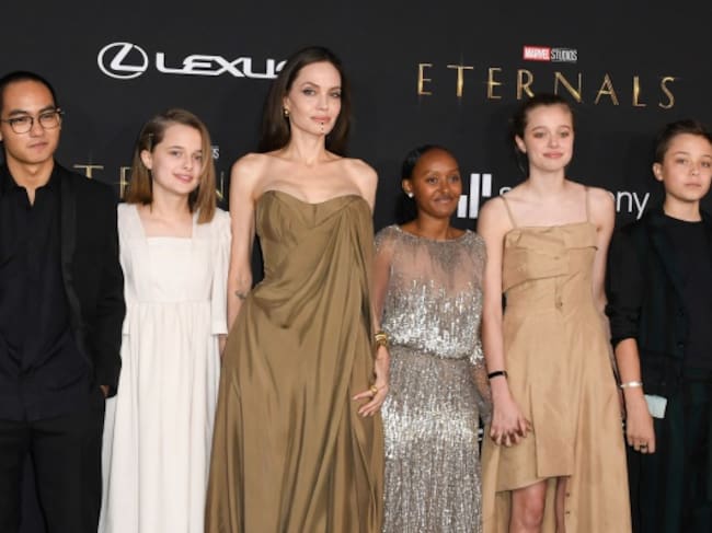 Maddox, Vivienne, Angelina, Zahara, Shiloh y Knox en la premiere de 'Eternals'