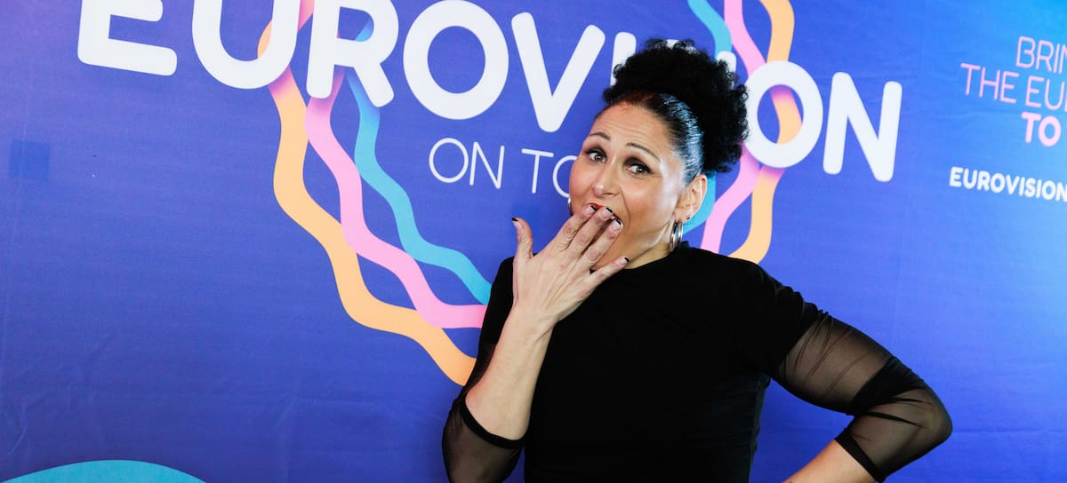 Rosa López en el photocall de Eurovision On Tour.