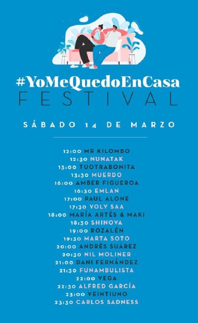 Horarios del 14 de marzo del festival