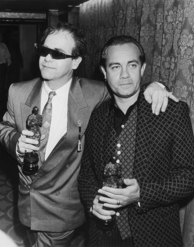 Elton John y Bernie Taupin en 1986.